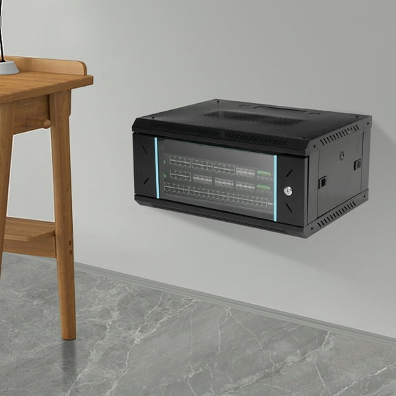 4U Wall-Mount Server Rack,Network Rack,Server Cabinet with Glass Locking Door,23.62 * 17.72 * 9.45In for Offices & Data Centers