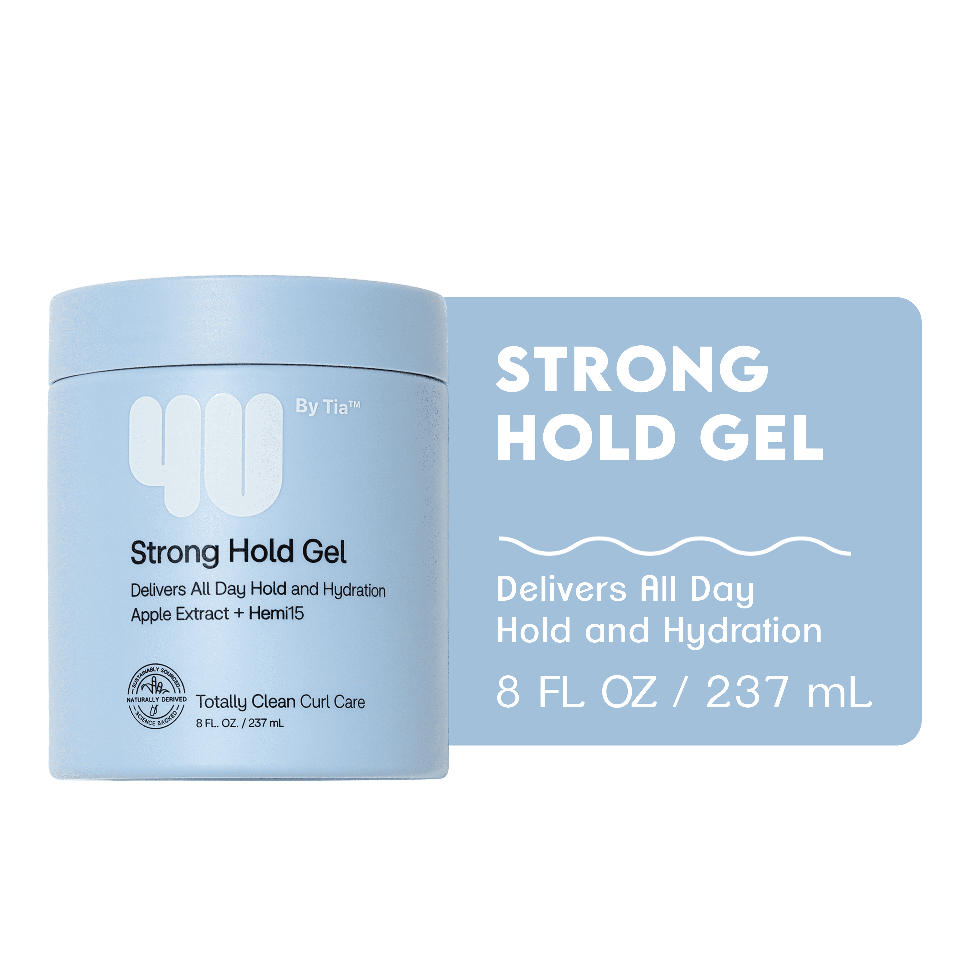 4U by Tia Strong Hold Gel with Apple Extract and Hemi15, 8 fl oz