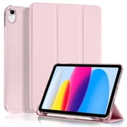 4UBonLife Hard Tablet Case for iPad (A16) 11 inch with Pencil Holder, Pink