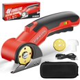 thumbnail image 1 of 4V Cordless Electric  with LED Light, Rechargeable Cardboard Box , Wrench, Storage Bag & Titanium-Coated Replacement  for Fabric, Leather, Carpet & Plastic(Red & Black), 1 of 6