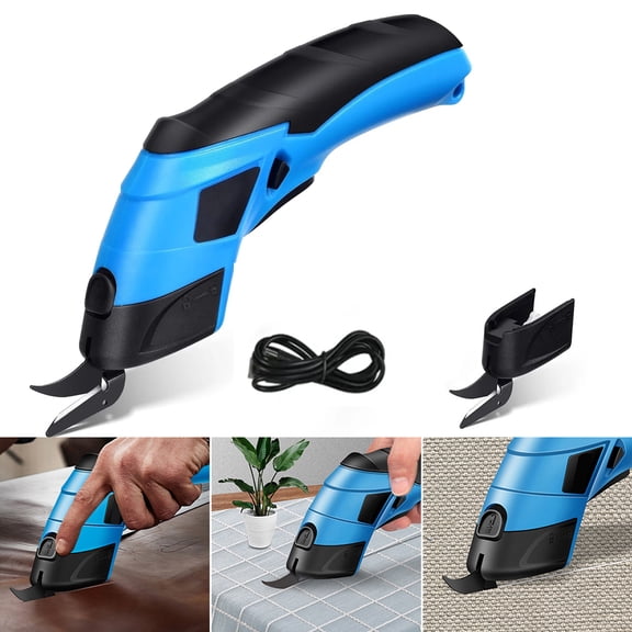 4V Cordless Electric Scissors, Cordless Shears Cutting Tool for Fabrics/Canvas/Carpets/Leather/Cardboard/Other Thin Materials