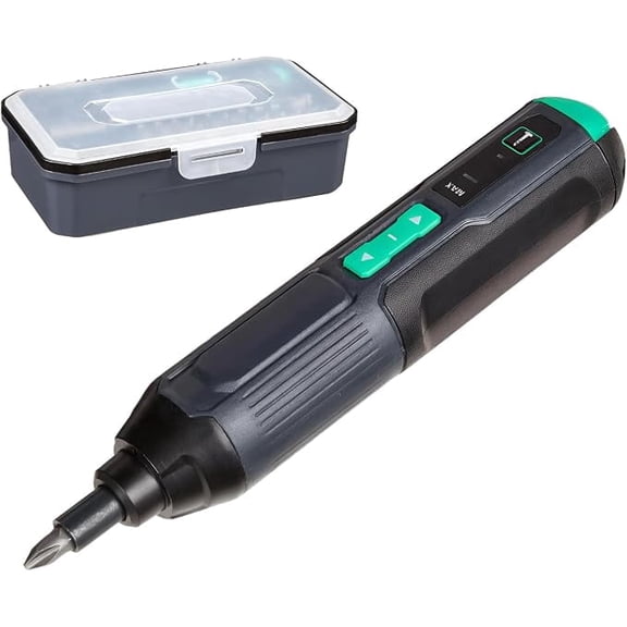 4V Cordless Electric Screwdriver Kit  USBC Rechargeable, Dual LED Light, 3 Torque/300RPM, 34-Pc Magnetic Bit Set and Case  Portable Mini Drill for Electronics, PC Repair, DIY Tools