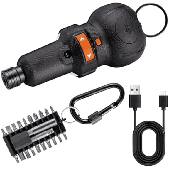 4V Cordless Electric Screwdriver, Max 400rpm 3-Speed Settings, USB-C Rechargeable, Dual LED Light with 22pcs Bits Set, 5" Compact Lightweight for Tight Spaces and Small Home Projects