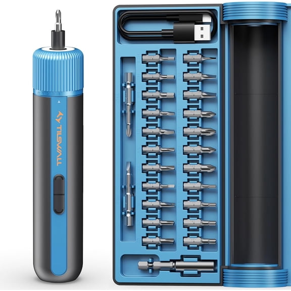 4V Electric Screwdriver Cordless, 10N.m High Torque /260 RPM, Cordless Screwdriver with 4-Level Control, 2200mAh USB-C Fast Charging, with 25pc S2 Steel Bits for DIY and Home Repairs (Blue)