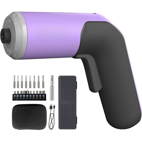 4V Electric  Set, 5 N.m with 2000 mAh Li- , 1/4"  Hex Chuck, USB-C  , 18 Driver Bits for Furniture Repairs,