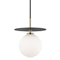 thumbnail image 1 of -4W 1 Led Large Pendant in Style-10.25 inches Wide By 12.5 inches High-Aged Brass Black Finish Bailey Street Home 735-Bel-2941732, 1 of 4