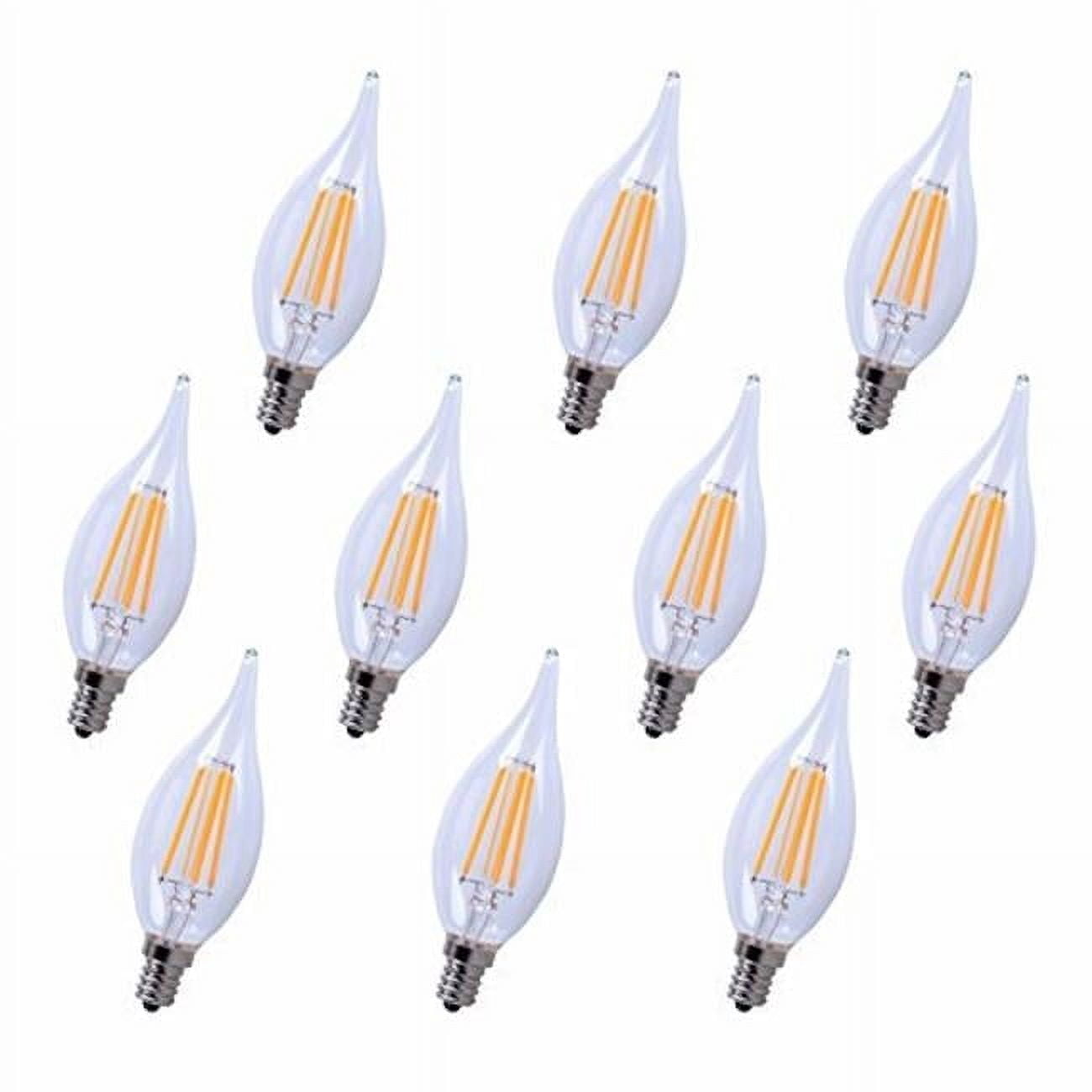 4W 5000K LED E12 Candelabra Light Bulb - Pack of 10