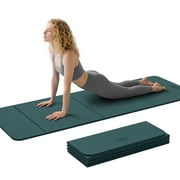 4W Foldable Yoga Mat 8mm Thick, TPE Non-Slip Fitness Mats, 3-in-1 for Yoga/Step Stool/Meditation, Quick Storage No Curling(Green) deal from Walmart