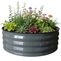 4W Aluzinc-Magnesium Galvanized Steel Raised Garden Bed, 3x3x1 ft Outdoor Metal Planter Box for Vegetables, Herbs, Flowers & Gardening