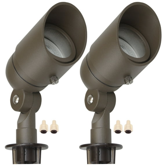 4W Landscape Spotlights (2-Pack) | Low Voltage Outdoor Spot Lights - 12V 3000K Outdoor LED Spotlight | Landscape Spotlight for House Lighting Tree Lighting | MR16 4W LED Bulb (Bronze)