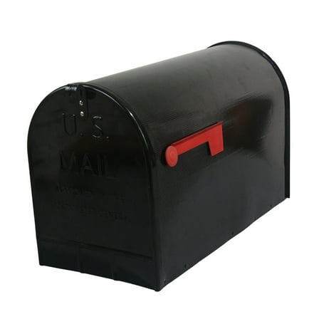 4W Rural Mailboxes Galvanized Steel,Jumbo Size,Post-Mount Mailbox in Black