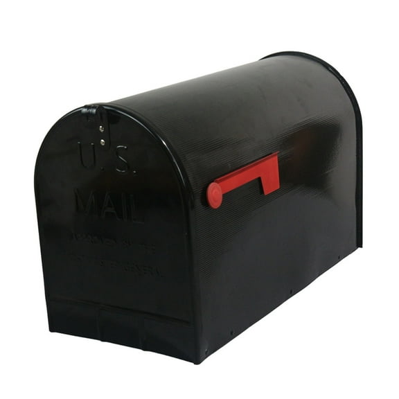 4W Rural Mailboxes Galvanized Steel,Jumbo Size,Post-Mount Mailbox in Black