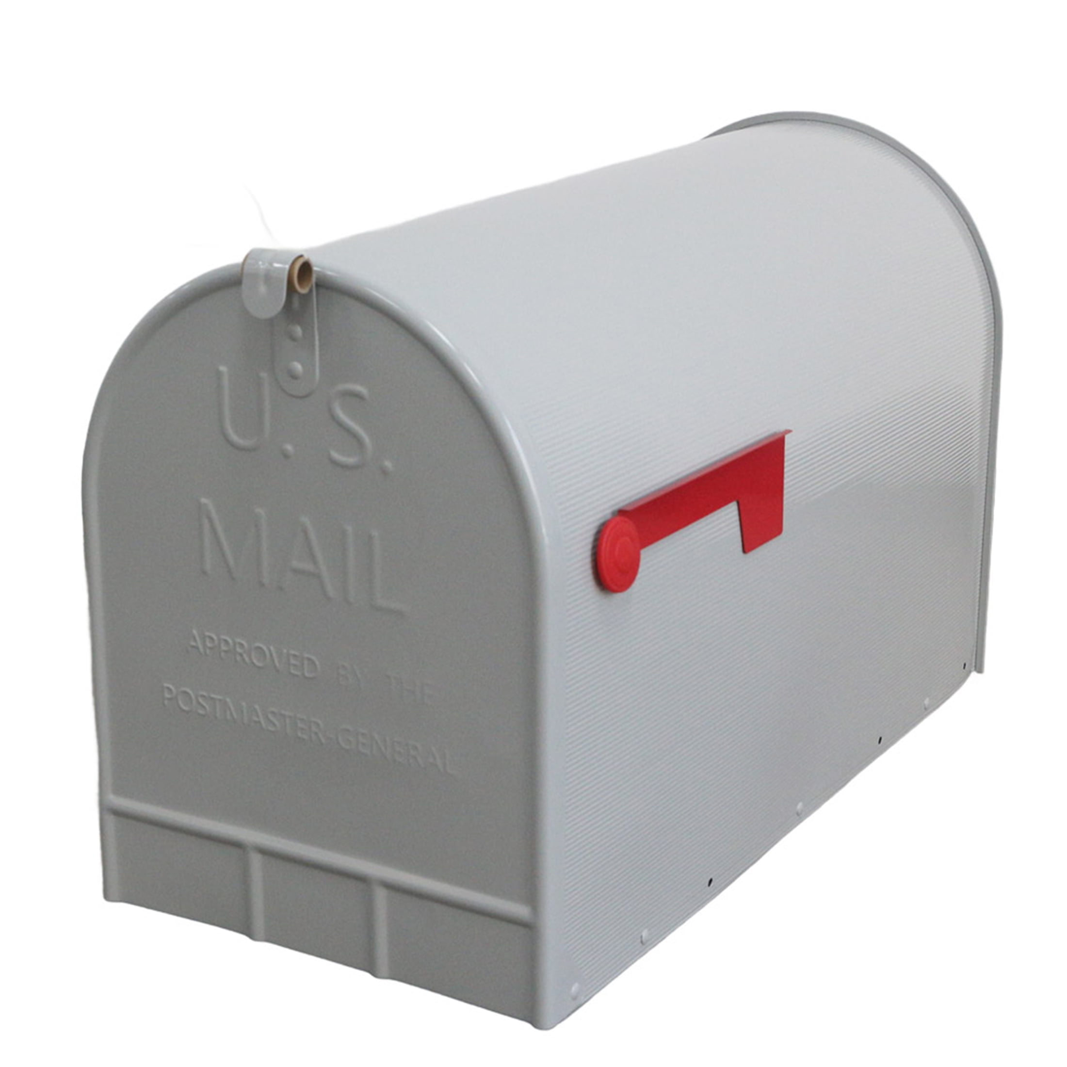 4W Rural Mailboxes Galvanized Steel,Jumbo Size,Post-Mount Mailbox in Gray