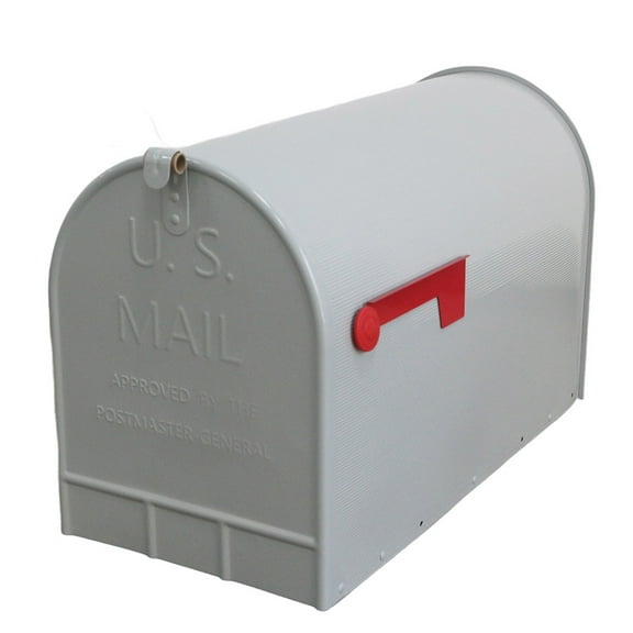 4W Rural Mailboxes Galvanized Steel,Jumbo Size,Post-Mount Mailbox in Gray