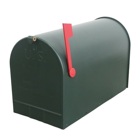 4W Rural Mailboxes Galvanized Steel,Jumbo Size,Post-Mount Mailbox in Green