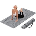 thumbnail image 1 of 4W Wide Yoga Mat, Extra Large 35" x 72" Pilates Matt, 10mm Thick Non Slip Mat, TPE Tear-Resistant Exercise Mats for Home Workouts (Grey), 1 of 8