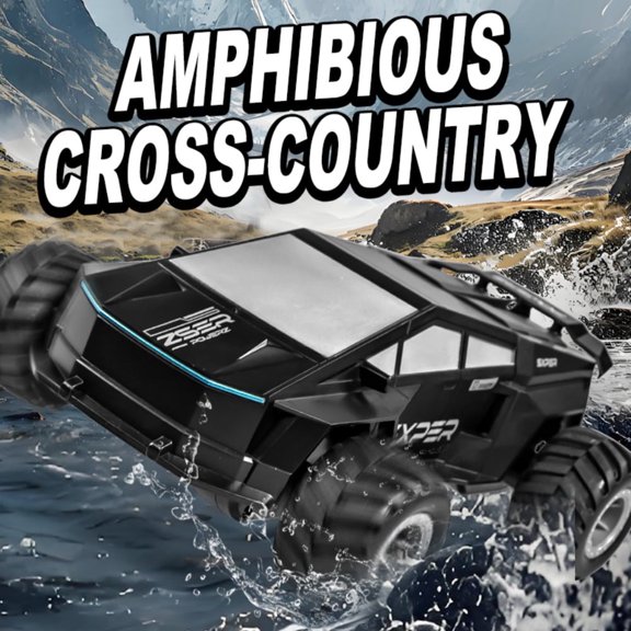 4WD Amphibious RC Car 2PC Battery Waterproof 2.4G Remote Control Off Road Vehicle 360 Rotation All Terrain Crawler for Adults 14+