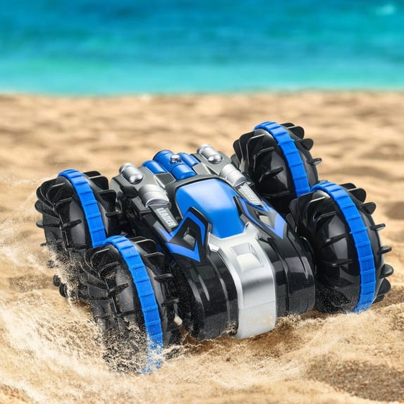 4WD Amphibious RC Car & Boat, 2.4GHz Remote Control Toy for All Ages, Blue Water Land Vehicle