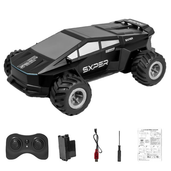 4WD Amphibious RC Off Road Vehicle 2.4G Remote Control Cyber Armor Truck Land Water Driving Stunt Car All Terrain Racing Model For Adults Hobbyists - Black