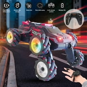 4WD Gesture Sensing RC Stunt Cars,DFITO 6-Wheel Drive, Sports Mode, 30 Min Standby Suitable for Any Terrain, 2.4G Gesture Controlled,Red