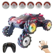 4WD Gesture Sensing RC Stunt Cars,Kepeak 6-Wheel Drive, Sports Mode, 30 Min Standby Suitable for Any Terrain, 2.4G Gesture Controlled,Red