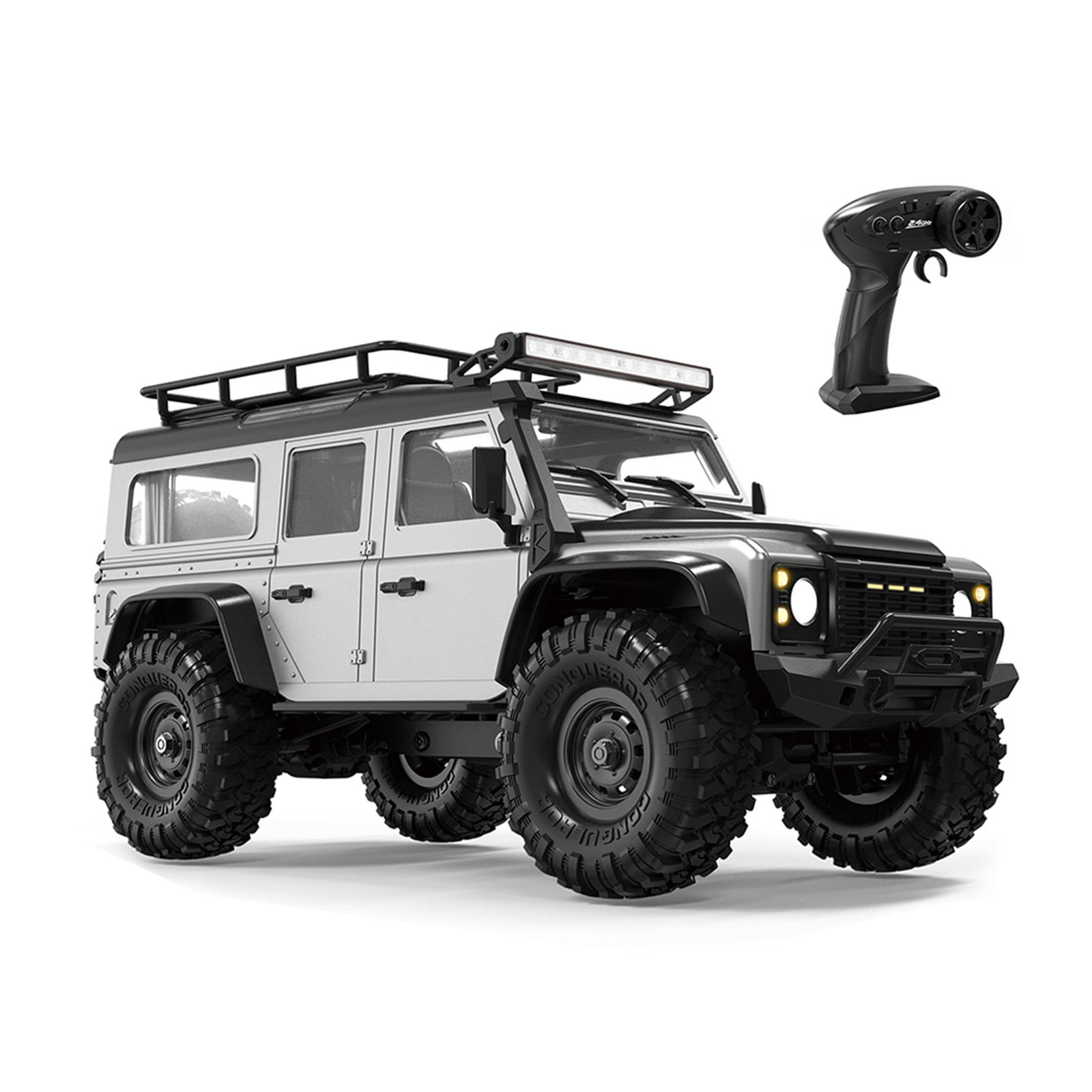 4WD Model Crawler Remote Control Truck 1/16 Scale Offroads Play Vehicle with LED Roof Light Adult Outdoor Competitive Toy