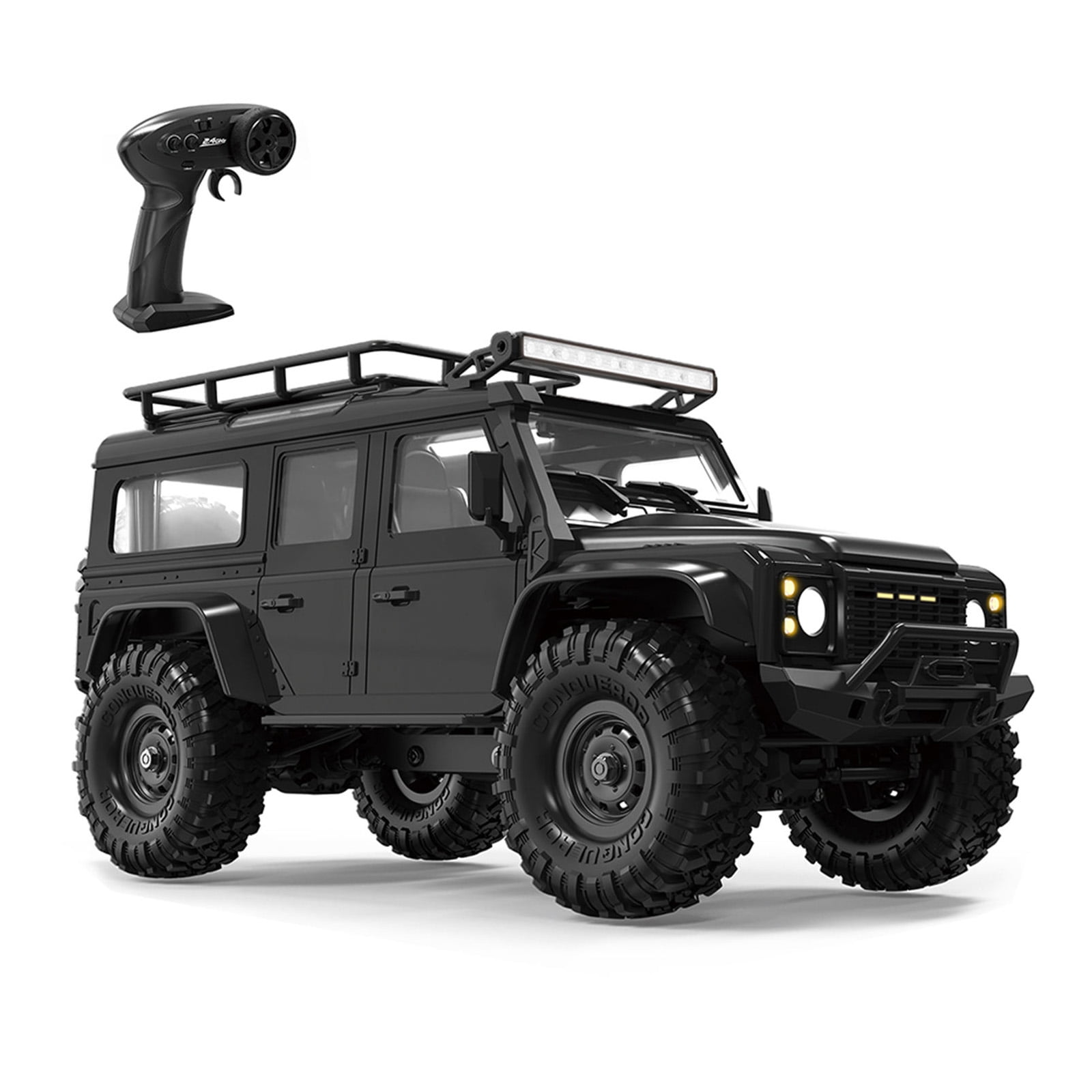 4WD Model Crawler Remote Control Truck 1/16 Scale Offroads Play Vehicle with LED Roof Light Adult Outdoor Competitive Toy