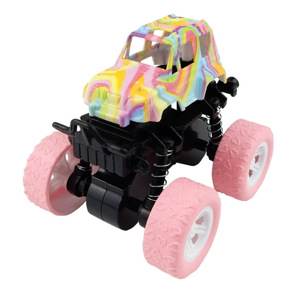 4WD Off-Road Stunt Car, Inertia Powered Friction Toy Truck, 360 Degree Rotation All-Terrain Crawler Vehicle, High-Speed Racer for Indoor Outdoor Play, Durable Impact Resistant Body Structure