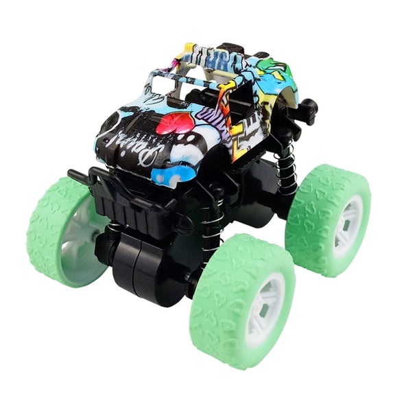 4WD Off-Road Stunt Car, Inertia Powered Friction Toy Truck, 360 Degree Rotation All-Terrain Crawler Vehicle, High-Speed Racer for Indoor Outdoor Play, Durable Impact Resistant Body Structure