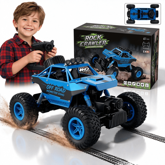 4WD Off-road RC Monster Truck, 1:16 Remote Control Car for Kids Xmas Gifts