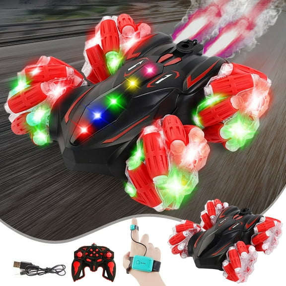 4WD RC Stunt Car | 360° Rotation | Drifting Dump Truck | LED Running Lights | Rechargeable USB | 2.4GHz Remote | All-Terrain Off-Road Vehicle | 16.5x15.5x6cm | 40 Min Playtime