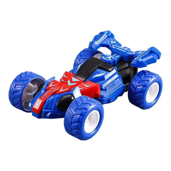 4WD Stunt Car Toy, Double Sided Rolling Car, Transforming Twisting Head Inertial Power Car for Kids, Durable ABS Plastic, Battery-Free Push and Go, Perfect for Children’s Play and Themed Parties
