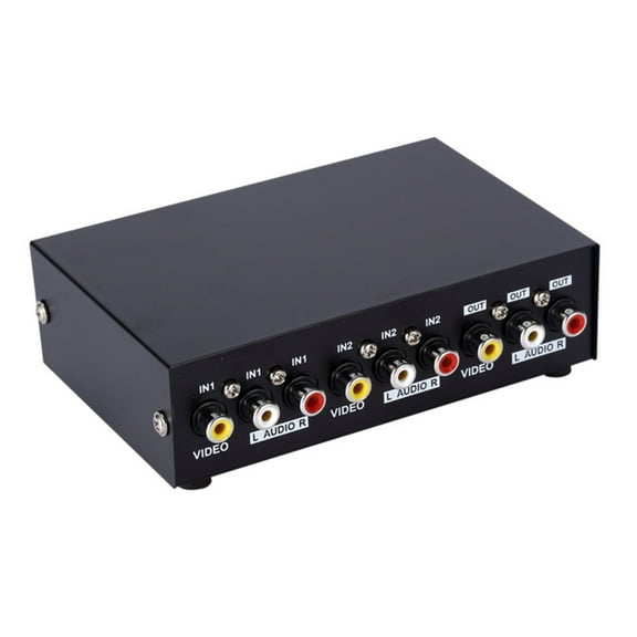 4Way A V Switcher Audios Selectors 4 in 1Out Composite Video Stereo for STB Game Consoles Video Stereo Audios Selectors