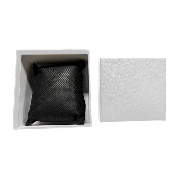 4White White Paper Watch And Bracelet Storage Box With Pillow For Jewelry Display And Gift Packaging 3.5X3.3 Inches