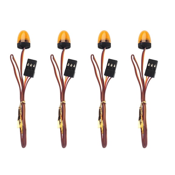 4X 1/10 RC Model Car 4.8-6V RC Car LED Strobing Flashing Rotating Police Light for Tamiya Truck 1/14 RC