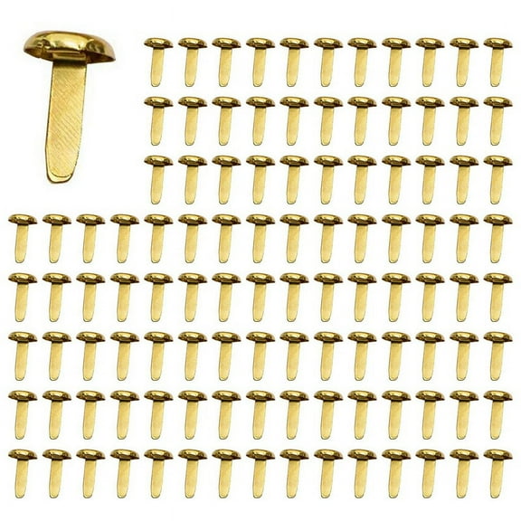 4X 1/2 Inch Brass Paper Fasteners, Mini Paper Fasteners for Handicraft Projects, Decorative , 8x14 mm (Gold)