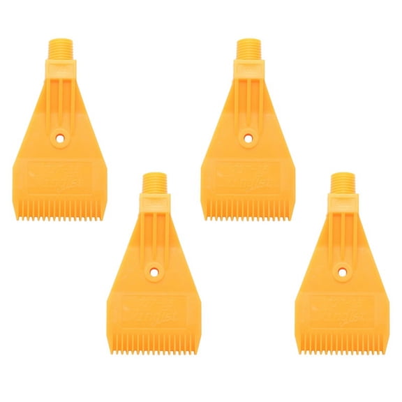 4X 1/4BSP Male Thread ABS Single Hole Air Blow Flat Jet Nozzle Yellow