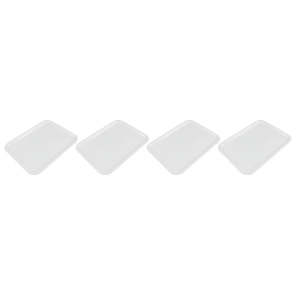 4X 10 Inch Long Shape Serving Tray Made of Plastic White
