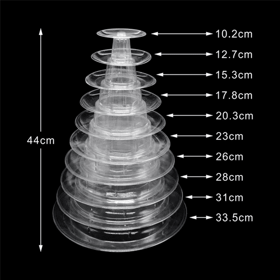 4X 10 Tier Cupcake Holder Stand Round Macaron Tower Stand Clear Cake Display Rack for Wedding Birthday Party Decor,4 x display stand,Transparent