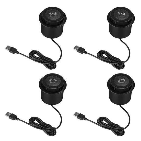 4X 10W Fast Wireless Charger -Up Desktop Embedded Fast Wireless Charger with USB Port Universal for Smartphone