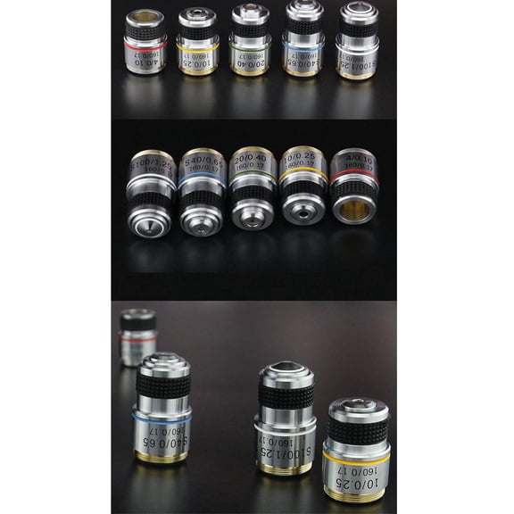 4X 10X 40X 100X Microscope Objective Lens Achromatic Objective Laboratory Biological Microscope Parts Tube Length 160mm