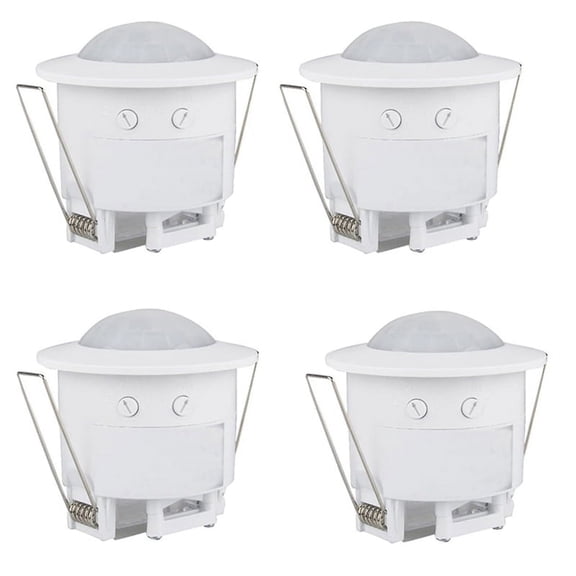4X 110V-220V 360 Infrared Recessed PIR Ceiling Motion Sensor Detector Light Switch, Motion Light Sensor