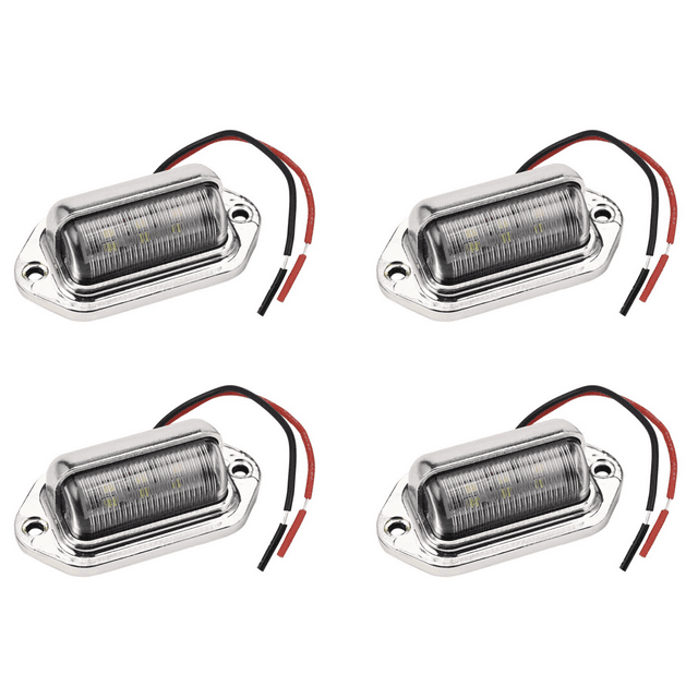 4X 1224V 6 LED Number License Plate Light Boat Deck Walkway Step Lamp