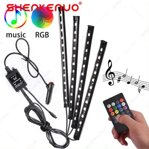 4X 12Led Rgb Music Light Fixtures Light Bar Led Strip Party Club Dj Lights Lamp