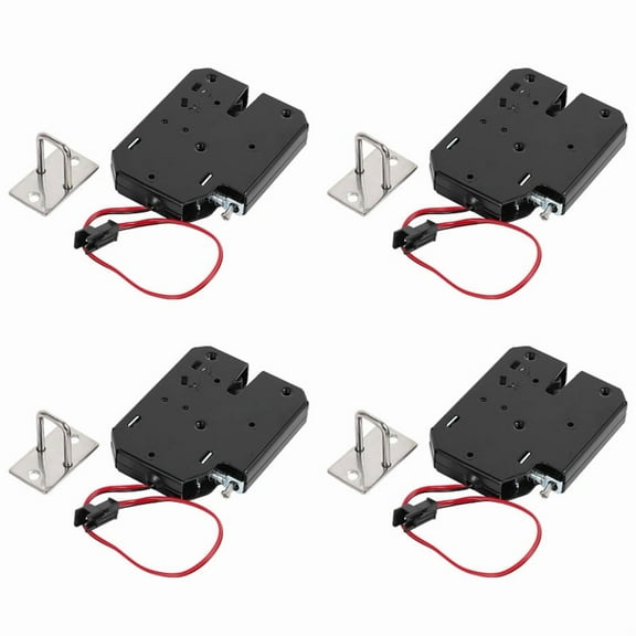 4X 12V 2A Electric Magnetic Lock 150KG/330Lb Fail Safe Holding Force Electromagnetic Door Access Control System,4 x Electromagnetic Lock 4 x Lock catch,Black