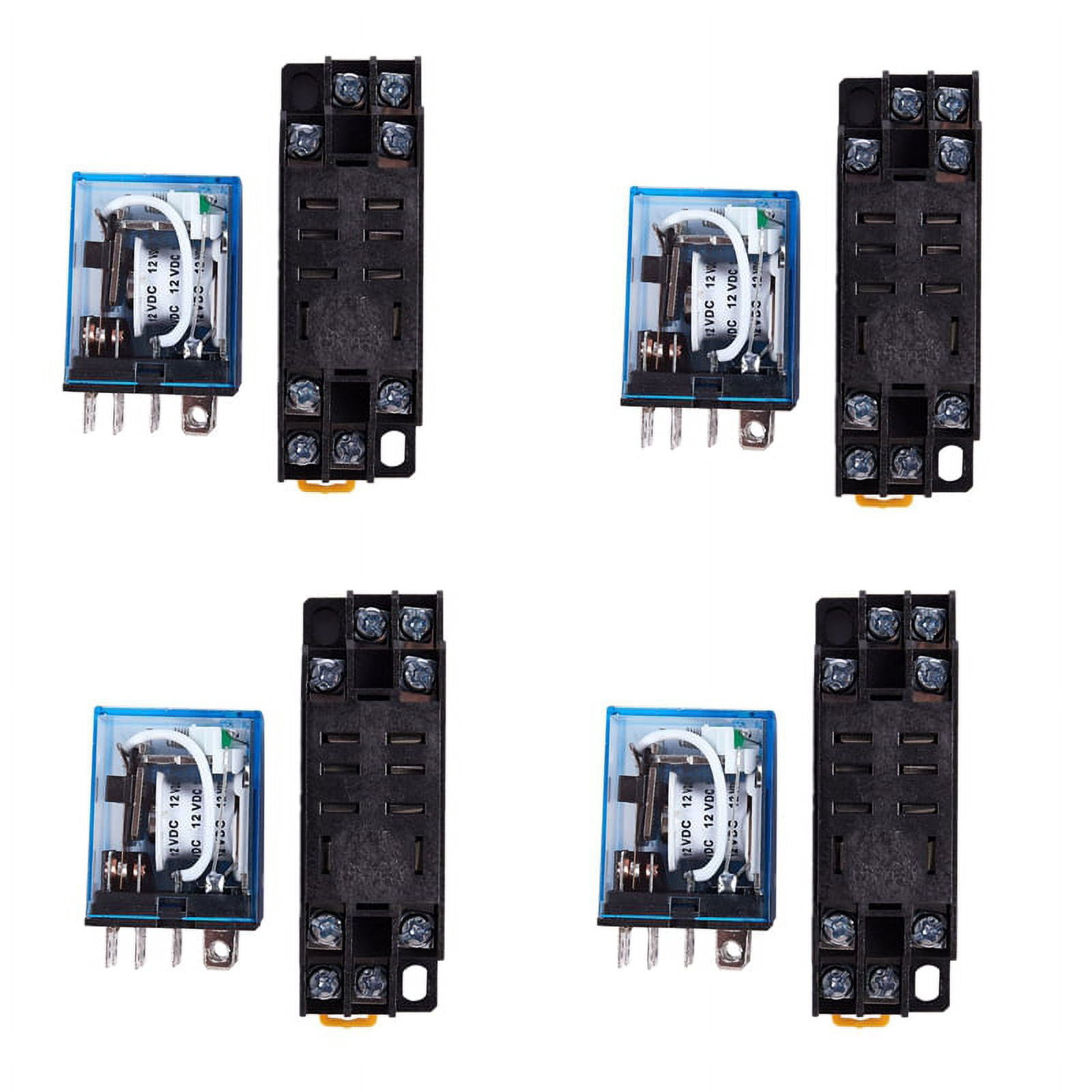 4X 12V DC Coil Power Relay DPDT LY2NJ HH62P-L JQX-13F 10A with PTF08A ...