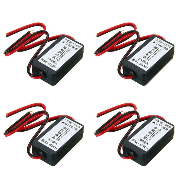 4X 12V DC Power Relay Capacitor Filter Rectifier for Car Rear View Backup Camera