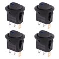 thumbnail image 1 of 4X 12V LED Inverter Rocking Rocker Switch ROUND SPST ON- for BOAT Car Blue, 1 of 8