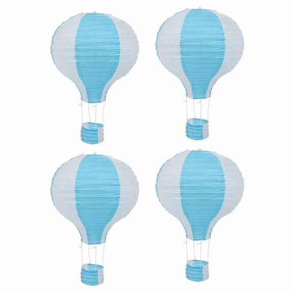 4X 12inch Hot Air Balloon Paper Lantern Lampshade Ceiling Light Wedding Decor, Blue