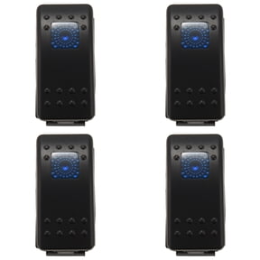 4X 12v 20 Amp Waterproof Blue LED on/Off Boat Marine SPST 3P Rocker Switch with Light